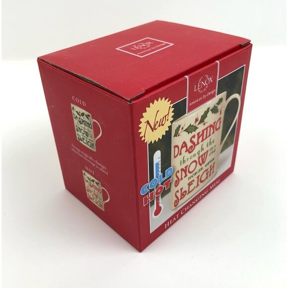 Lenox Heat Changing Christmas Mug Dashing Through The Snow Holiday 12oz Boxed - Picture 8 of 9